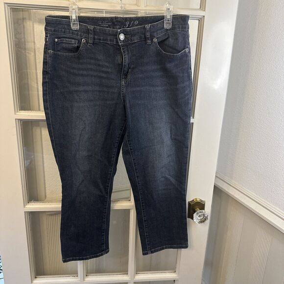 The Limited 312 Womens Size 12 Regular Fit Medium Wash Cropped Denim Blue Jeans - Picture 1 of 13